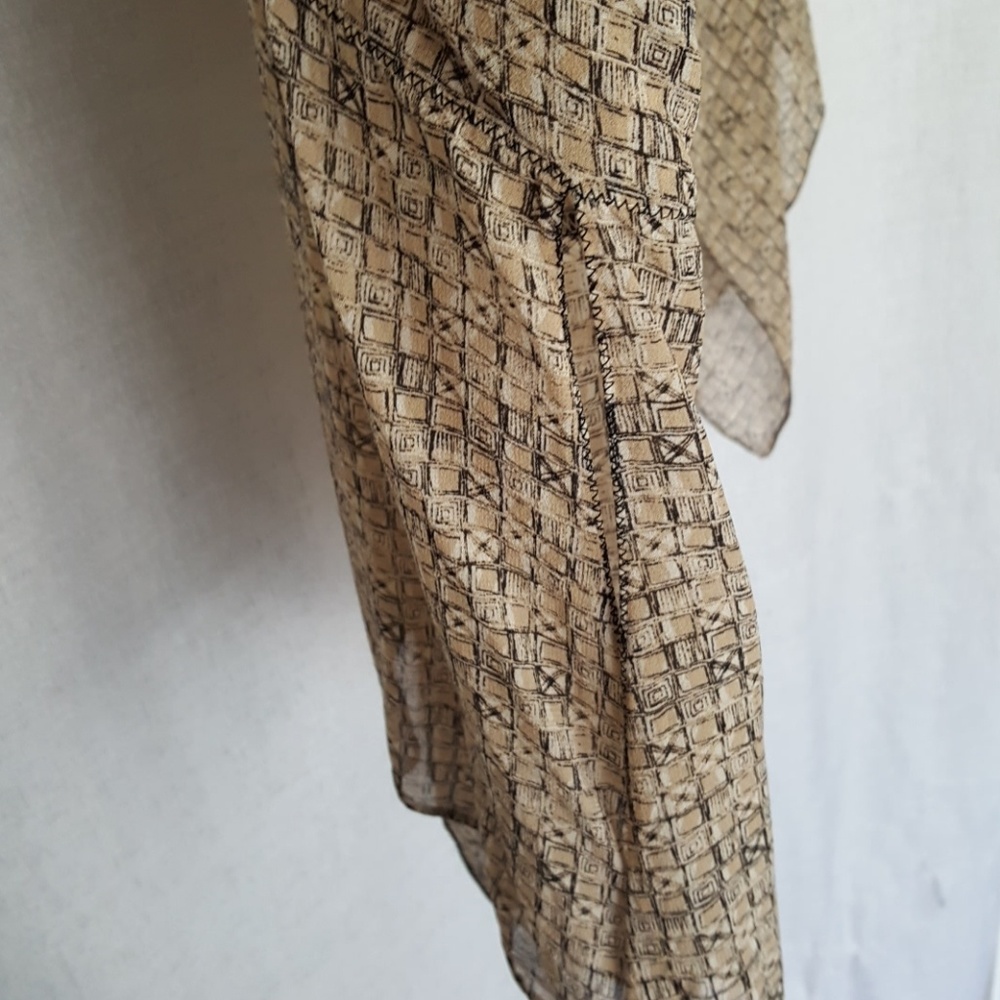 Silk, Mock Wrap, Open Side, Flutter Sleeve Top - image 4